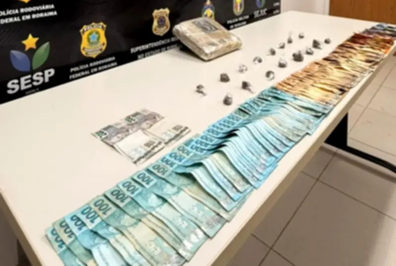 Homem preso com 2 kg de skunk e maconha e R$ 5,7 mil em espécie em RR