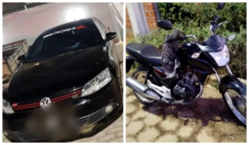 Homem preso por roubo a posto em Araçuaí; veículo e moto apreendidos