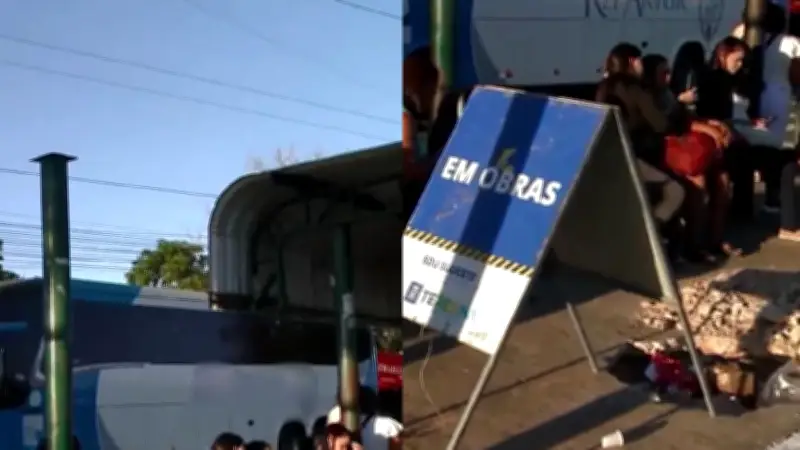 Ladeira do Uruguai: parada de ônibus segue sem reparos após mais de um mês