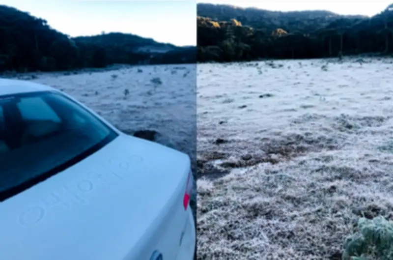 Lago congela em SC com -5,7°C; 19 cidades têm temperaturas negativas