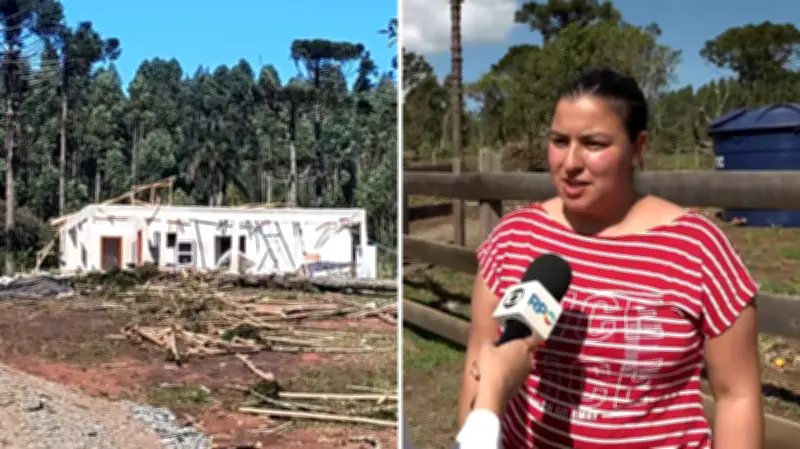 Mãe protege filha com o corpo durante tornado F2 no Paraná; casa foi destruída