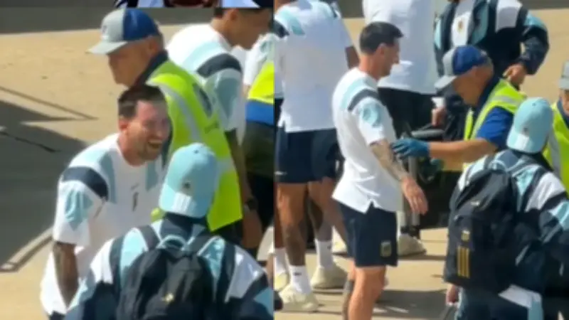 Messi cai na gargalhada durante revista de segurança em aeroporto nos EUA