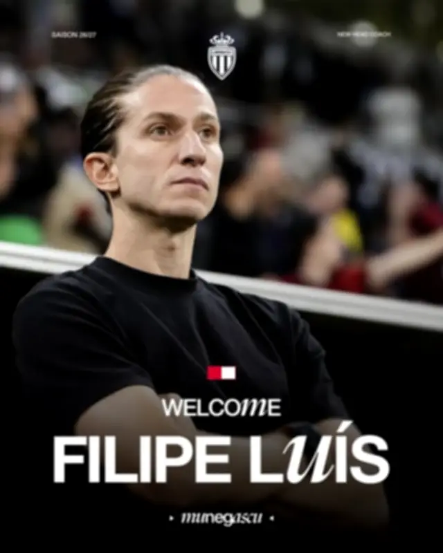 Monaco anuncia Filipe Luís como técnico até 2028
