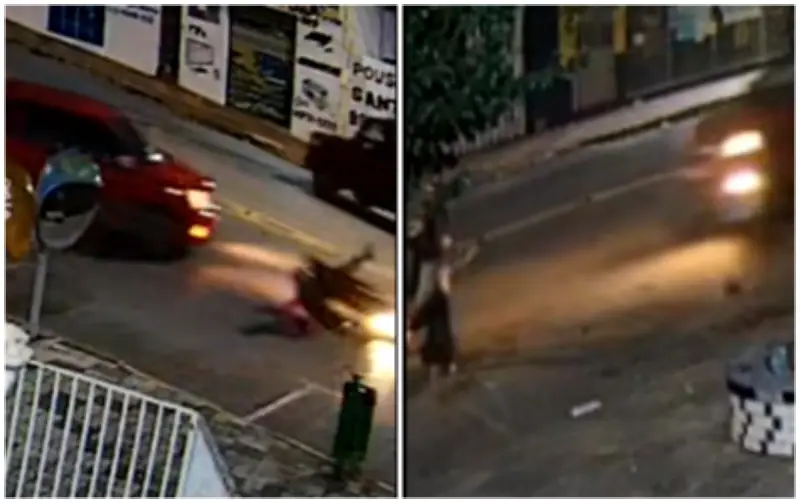Motorista atropela motociclista e volta pela contramão para bater moto caída em SP