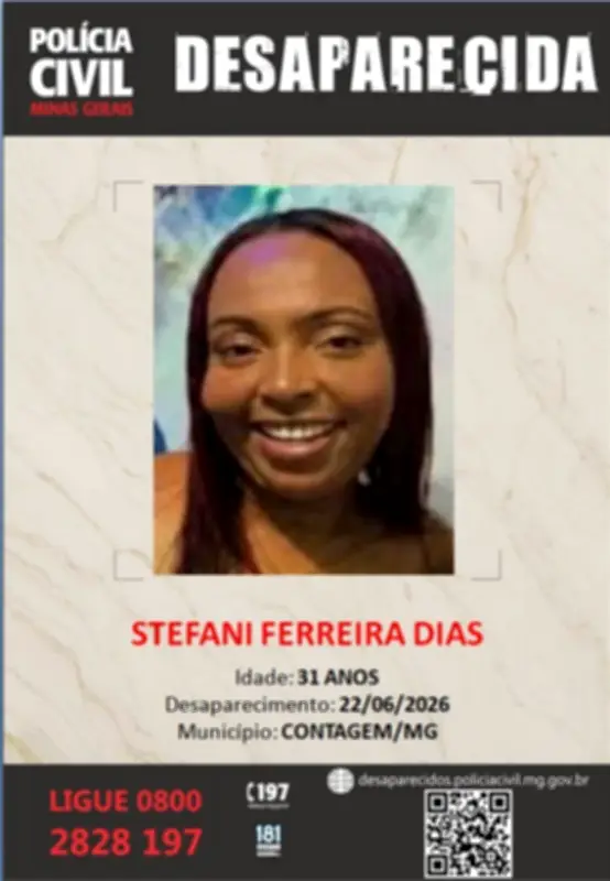 Mulher de 31 anos desaparece em Contagem após ser levada por homens encapuzados