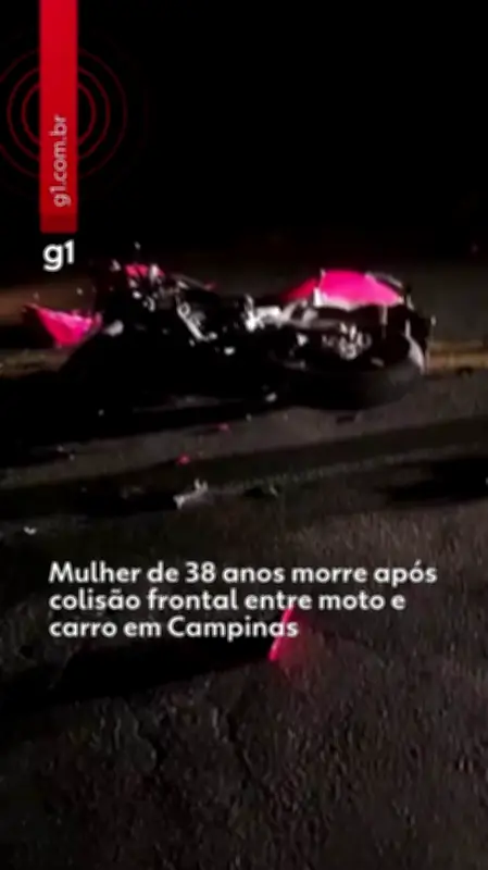 Mulher morre em batida de moto e carro em Campinas