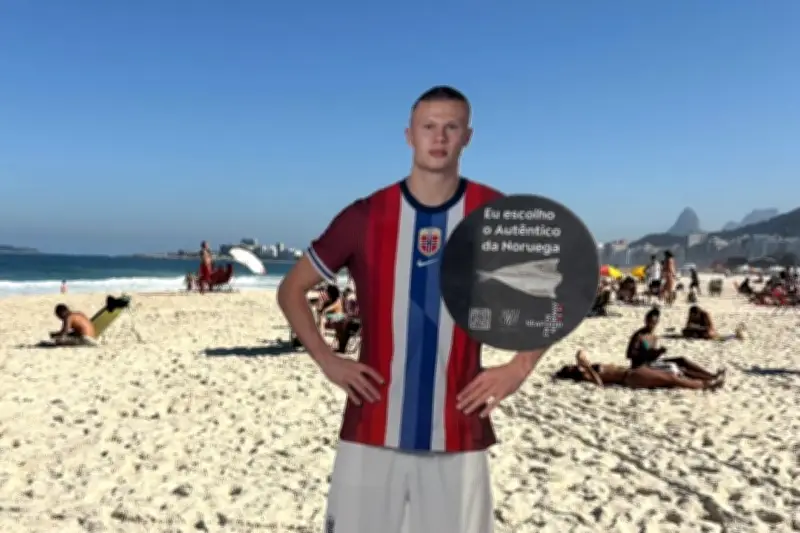 Noruegueses no Rio celebram Copa e levam Haaland à praia