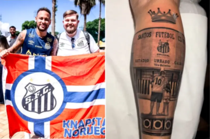 Norueguês tatuou escudo do Santos e revela torcida dividida na Copa