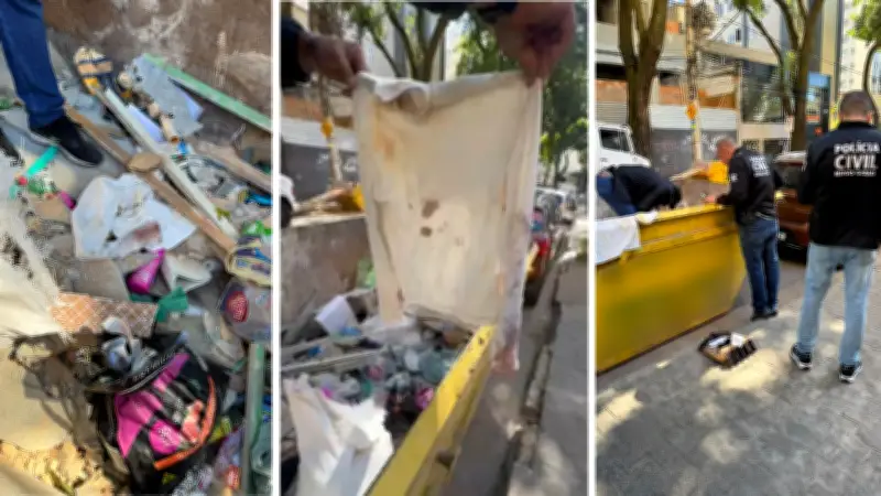 Polícia encontra blusa suja de sangue em caçamba perto de prédio onde casal foi morto