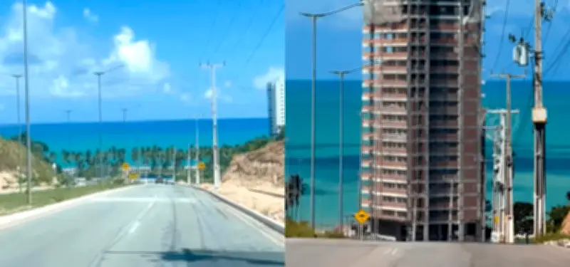 Prédio de luxo bloqueia vista do mar em Maceió e viraliza