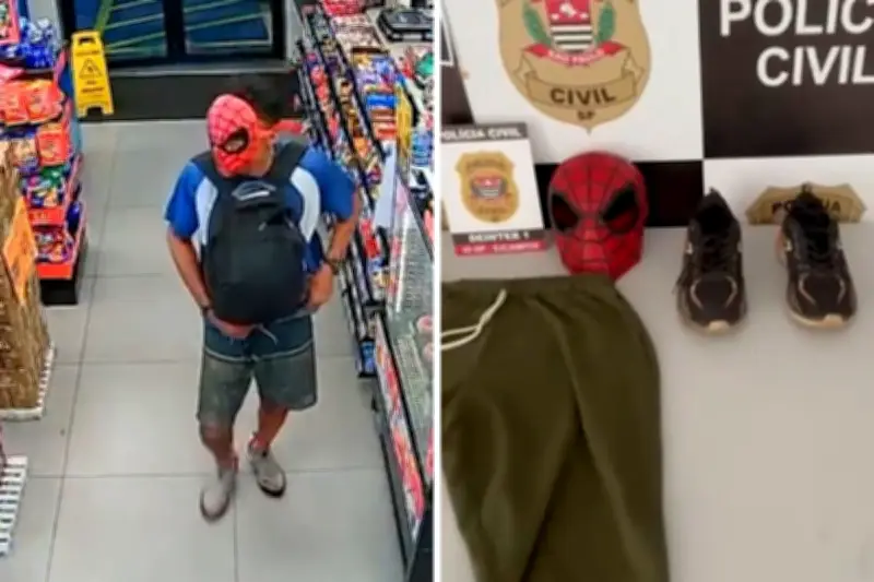 Preso suspeito de roubos a lojas com máscara do Homem-Aranha