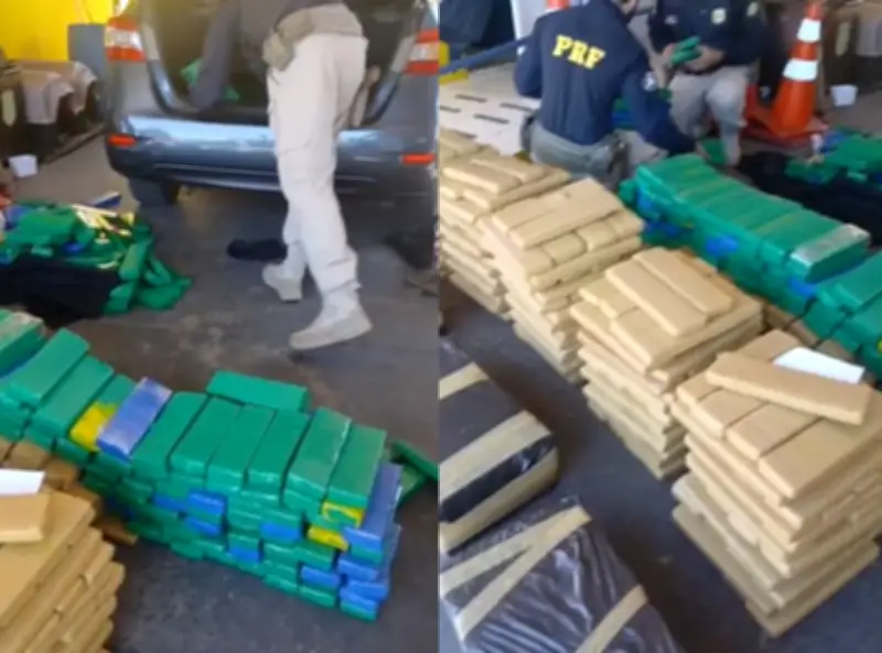 PRF apreende 640 kg de maconha em Marília e prende dois homens