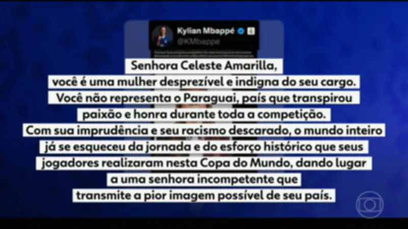 Senadora paraguaia faz ataques racistas a Mbappé e é denunciada