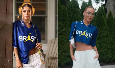 Coincidência fashion: esposas de Bruno Guimarães e Marquinhos usam mesma blusa