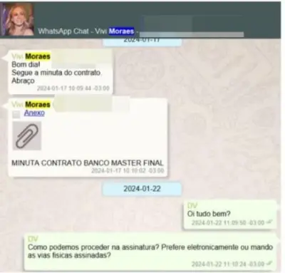 Contrato do Master e conversas entre Moraes e Vorcaro sem explicação