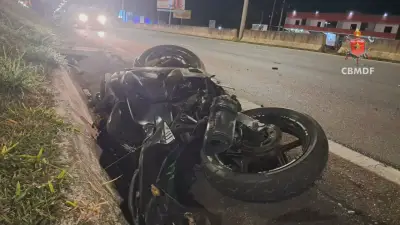 Motociclista morre após colidir contra mureta na BR-020, no DF