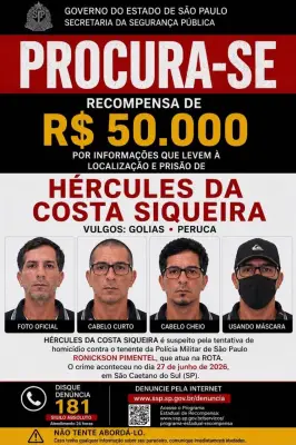 SSP oferece R$ 50 mil por suspeito de ataque a tenente da Rota
