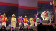 Alcione cai durante show em São Luís e continua apresentação