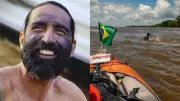 Ativista 'Homem-Peixe' chega a Santarém em expedição a nado pelo Amazonas