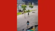 Carro capota após colidir com moto na contramão em Belém