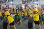 Idosas de Itanhaém torcem pelo Brasil com remada viking e dança créu