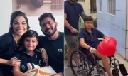 Menino de 11 anos atacado por tubarão em Recife recebe alta após um mês