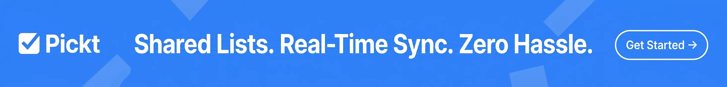 Banner no feed do Pickt — app de listas de compras colaborativas para Telegram